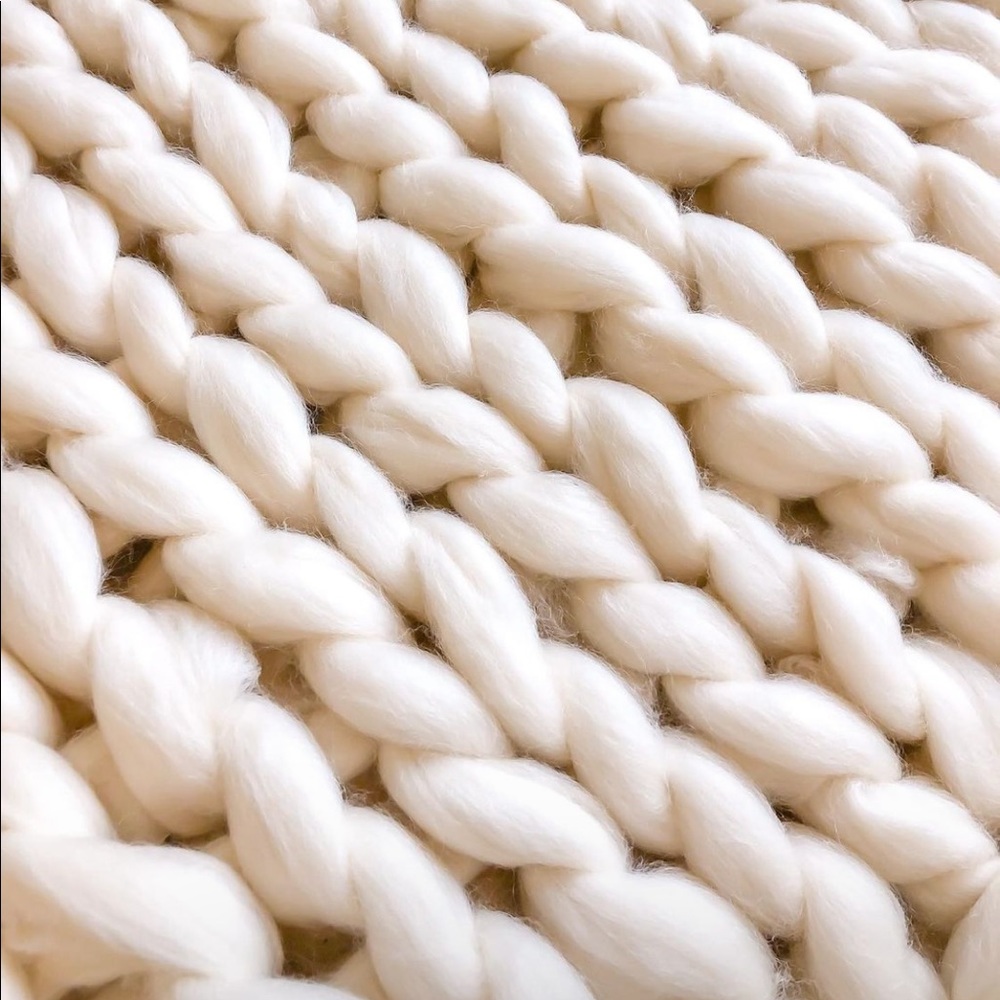 Homemade Hand Knit Chunky Blankets
